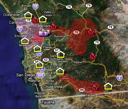 San Diego Fire Map